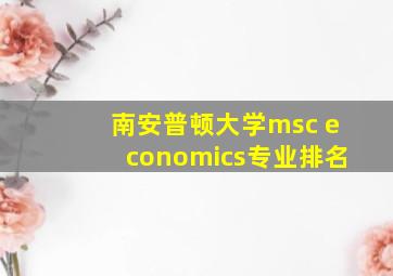 南安普顿大学msc economics专业排名